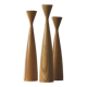 Scandinavian Wooden Candleholders, Set of 3