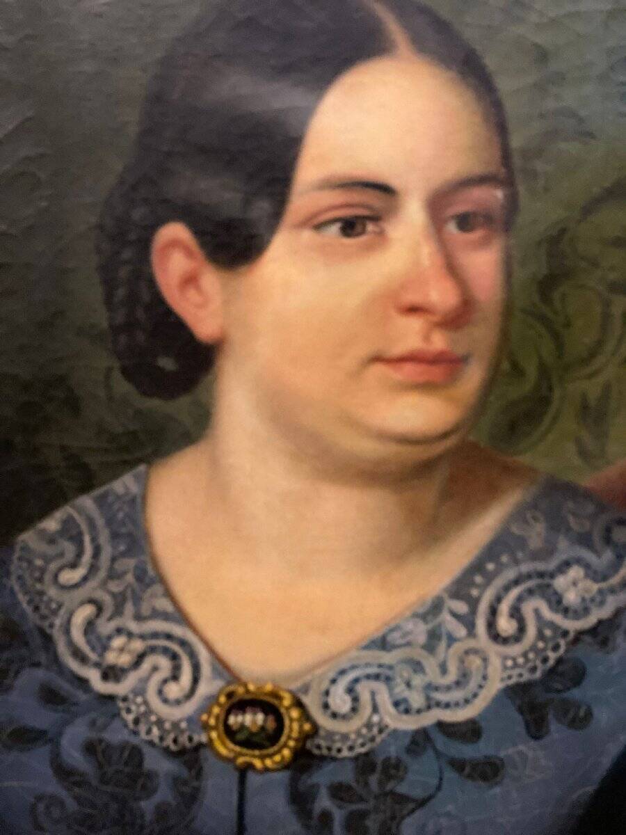 Oil painting on canvas, portrait. Biedermaier artist