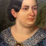 Oil painting on canvas, portrait. Biedermaier artist