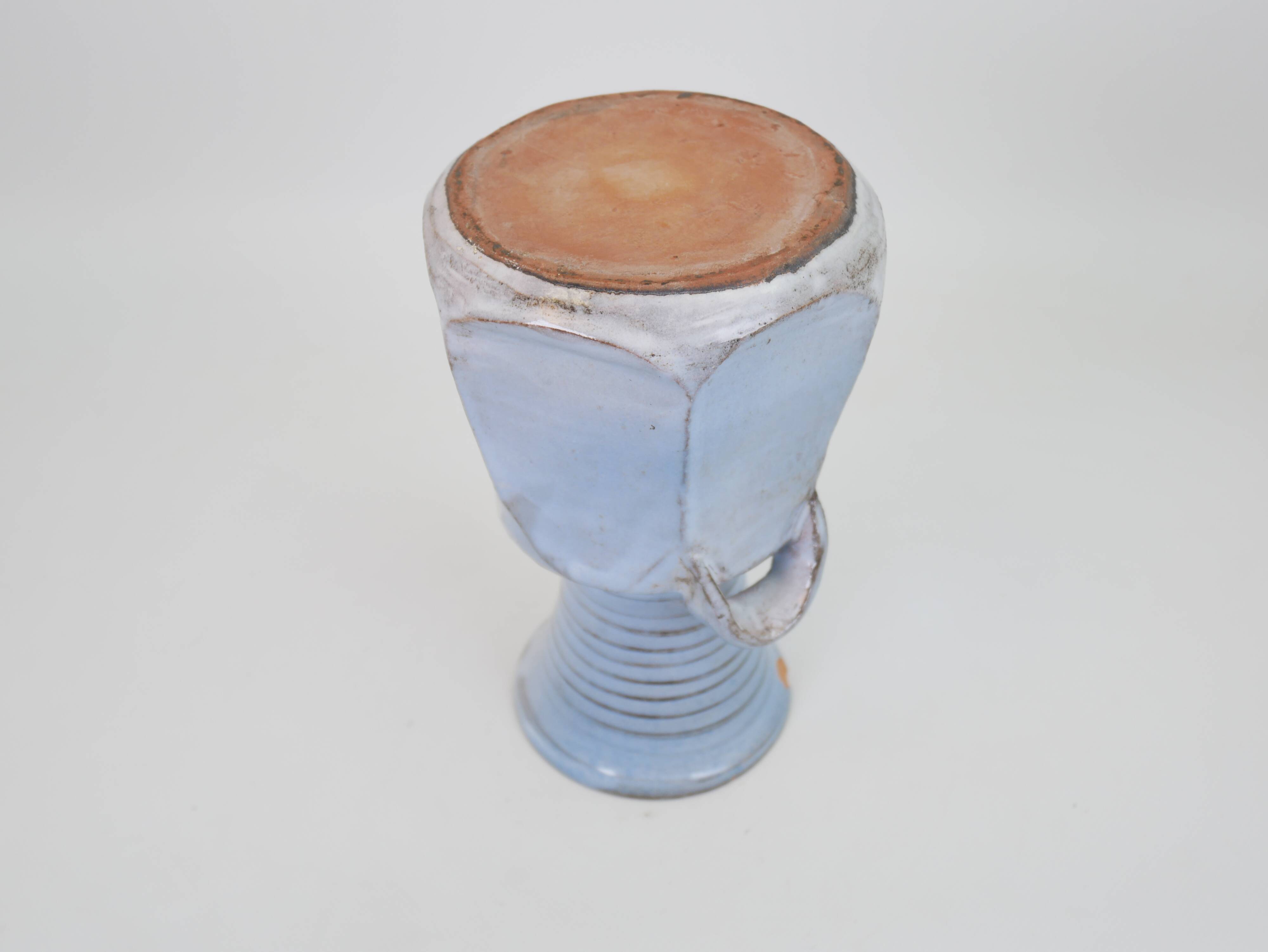 Sky blue glazed ceramic vase
