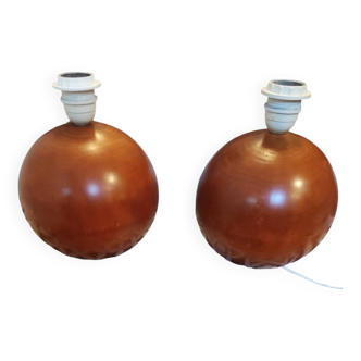 Pied de lampe boule en bois made in Italy