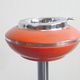 VINTAGE 1970s METAL ASH TRAY ON A STAND ORANGE LACQUER & CHROME 70S SPACE AGE
