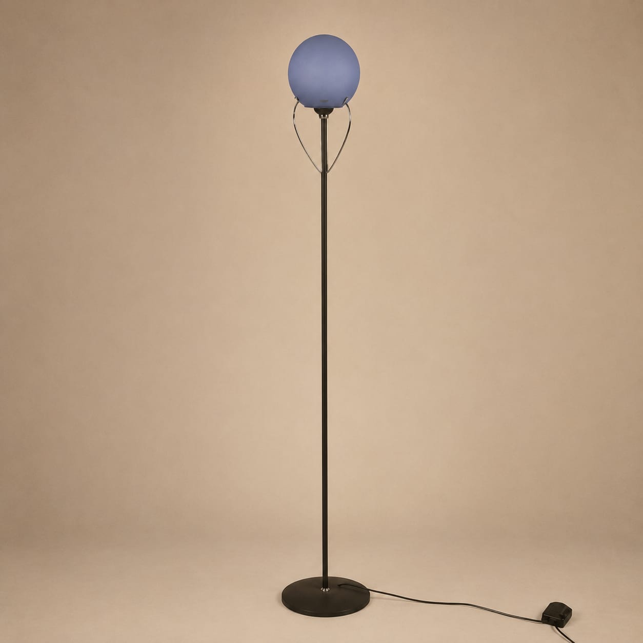 Italian design floor lamp with blue Murano glass, 1990s