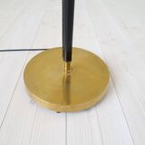 Mid-century black leather floor lamp by Falkenbergs Belysning, Sweden, 1960s.