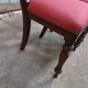 Pair of vintage English mahogany chairs, woven in red