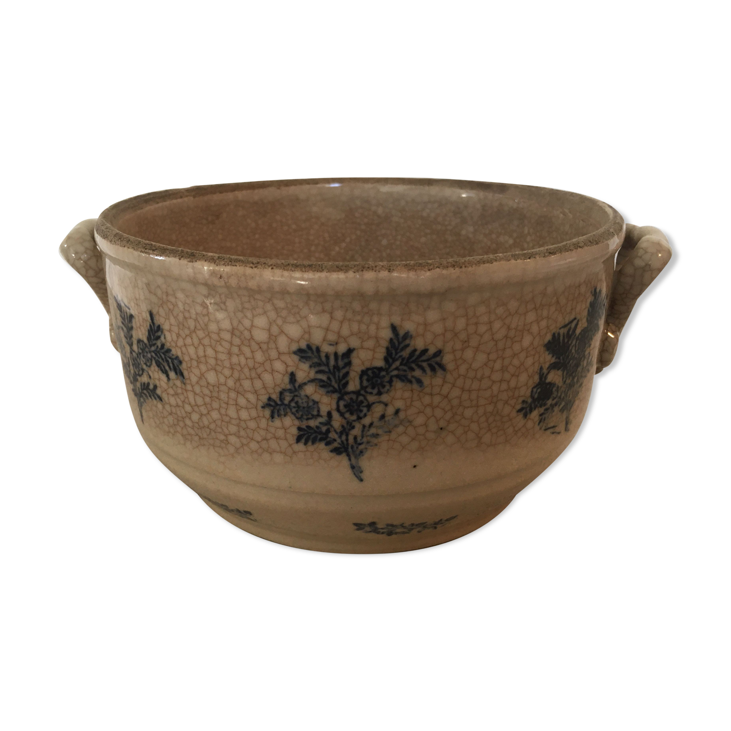 Large bowl in glazed stoneware 2 ears