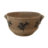 Large bowl in glazed stoneware 2 ears