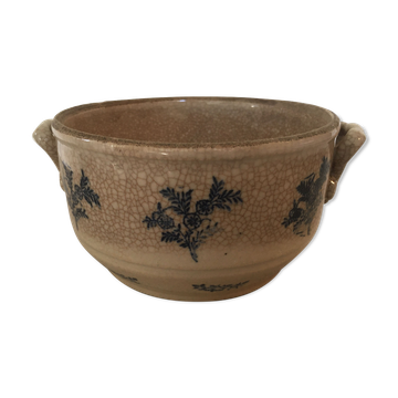 Large bowl in glazed stoneware 2 ears