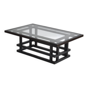 Table basse bois et verre