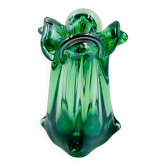 Vase sculptural en verre soufflé de Bohême attribué à Jan Beránek