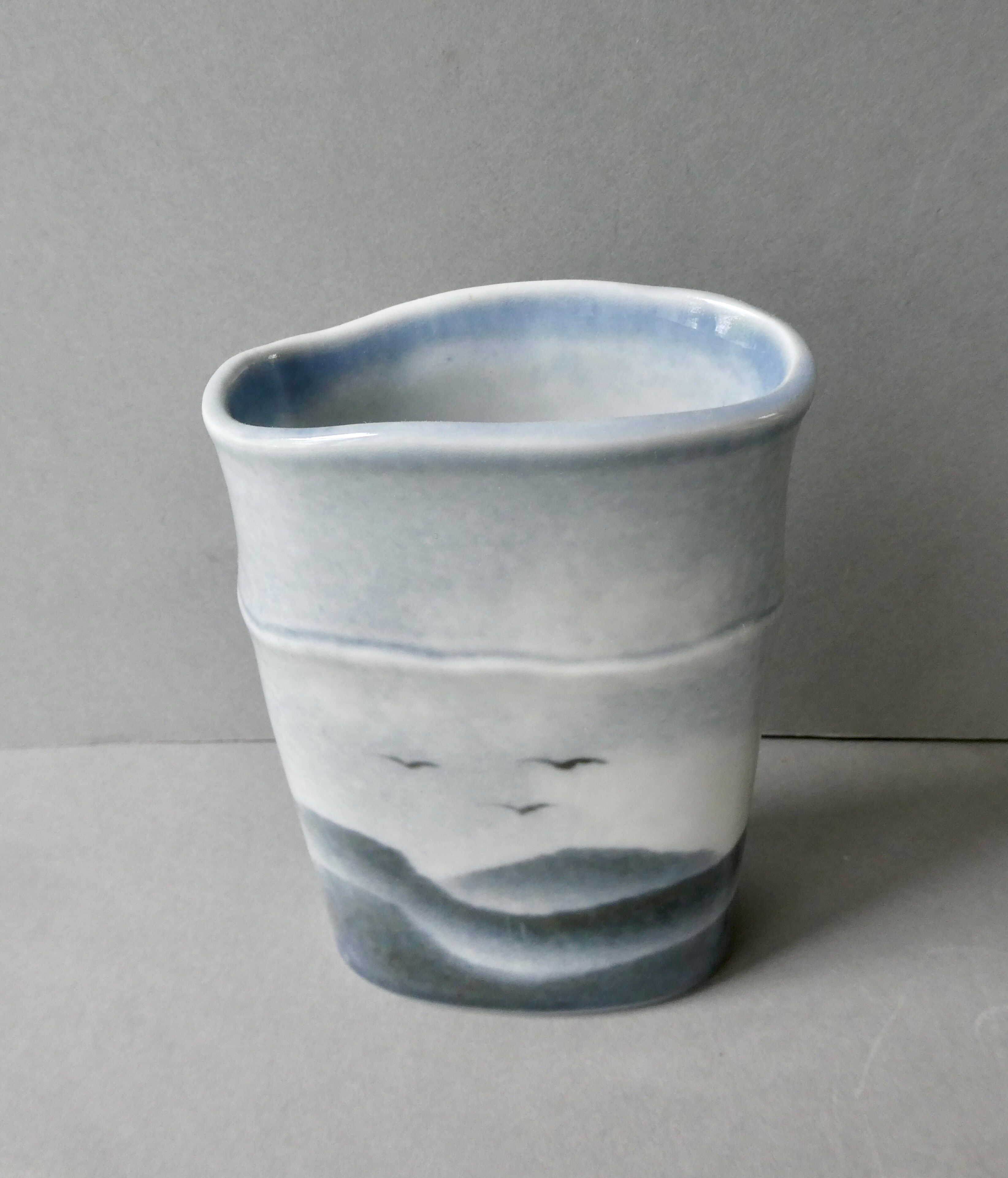 Virebent porcelain vase, Claire Debril reed model