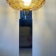 Vintage lamp in amber glass and aluminum