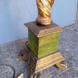 Polychrome gilded carved wood floor lamp ep 1940