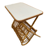 Rattan table.