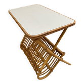 Rattan table.