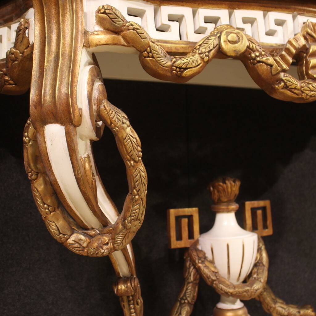 French lacquered and painted console in Louis XV style