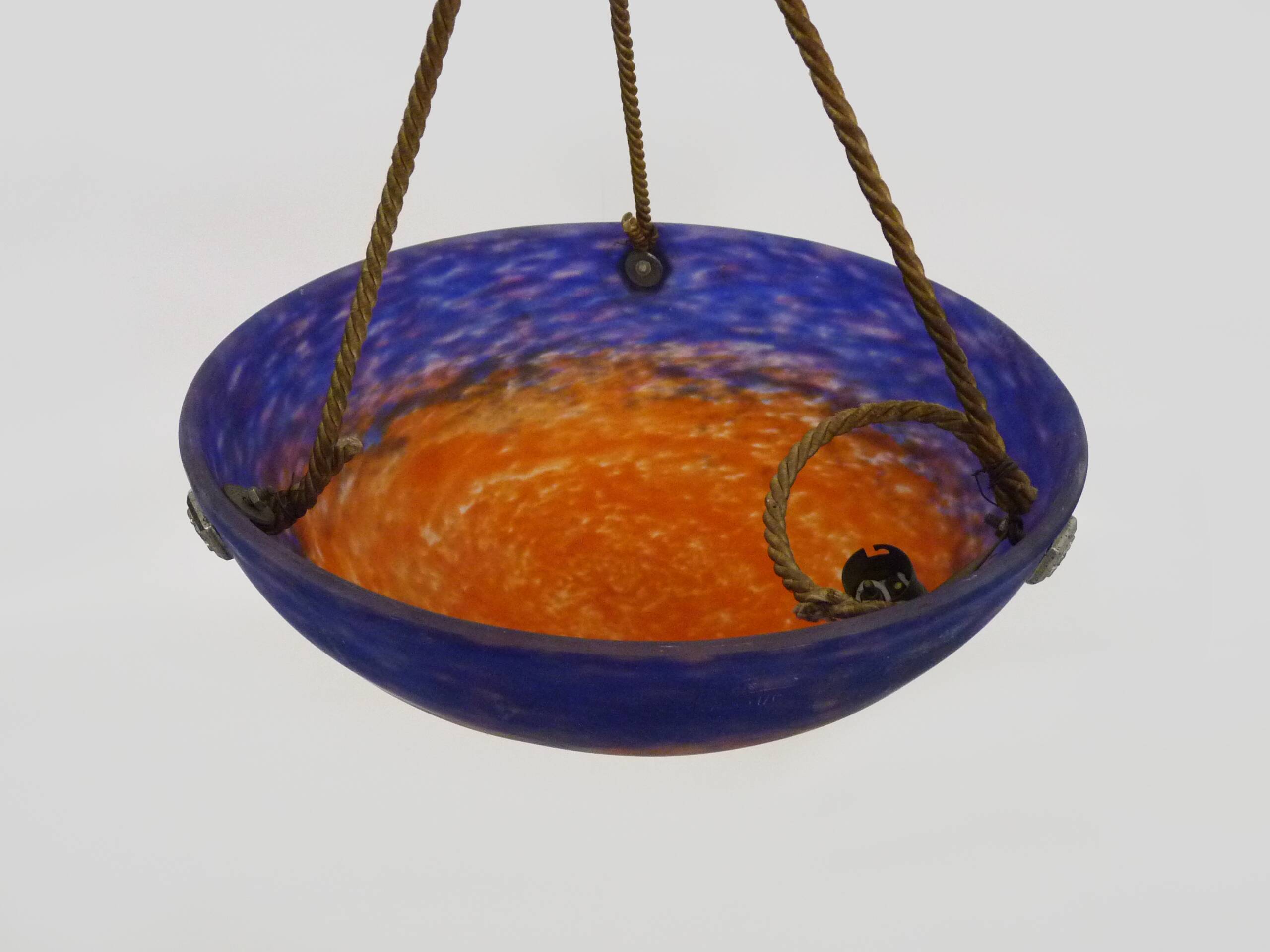 Art Deco suspension by Frères Muller Lunéville, made of glass paste.