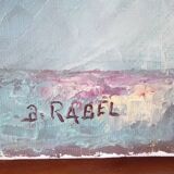 Painting oil on canvas bouquet of flowers signed b. rabel
