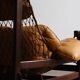 Jangada lounge chair with ottoman in cognac leather by Jean Gillon, Brazil, 1960s