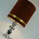 1970s table lamp aro-leuchten chrome base brown velvet lampshade