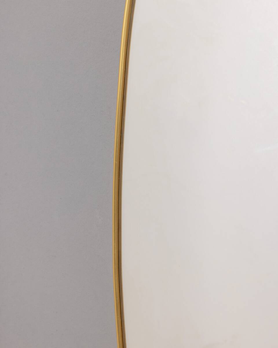 large 1960s vintage wall mirror in golden brass italian design
