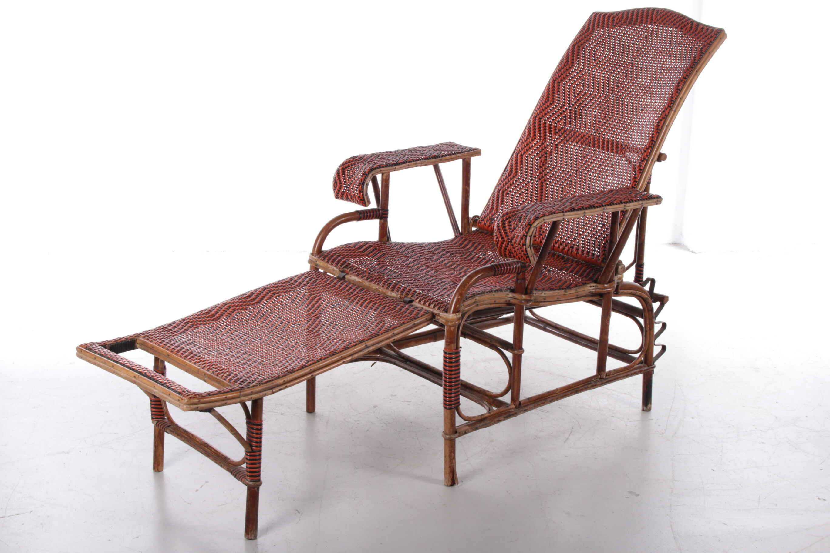Vintage Rattan and bamboo Lounge chair, 1960s