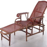 Vintage Rattan and bamboo Lounge chair, 1960s
