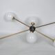 Chandelier vintage Stilnovo des années 1960, en laiton et en verre, 6xE14