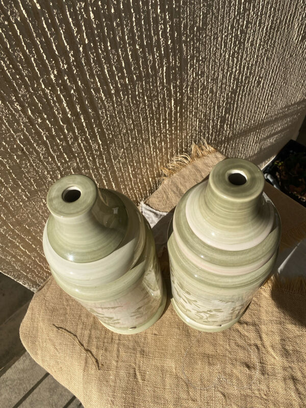 Paire de pieds de lampe Jersey Pottery