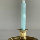 Antique solid bronze hand candlestick