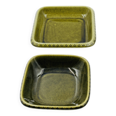 Lot 2 Square Plates Stoneware Deco Hälsingborg K.J. Svensson