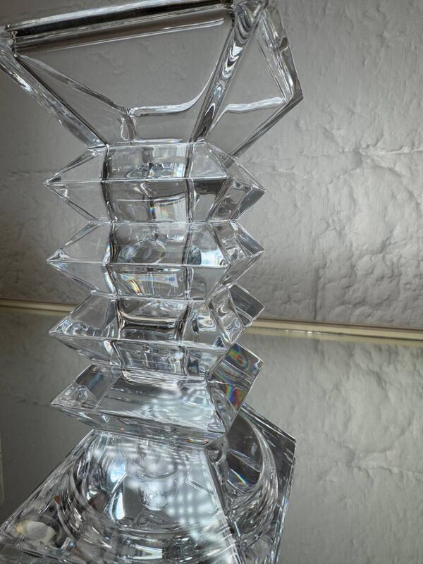 Bougeoir vase cristal de Bohème années 70