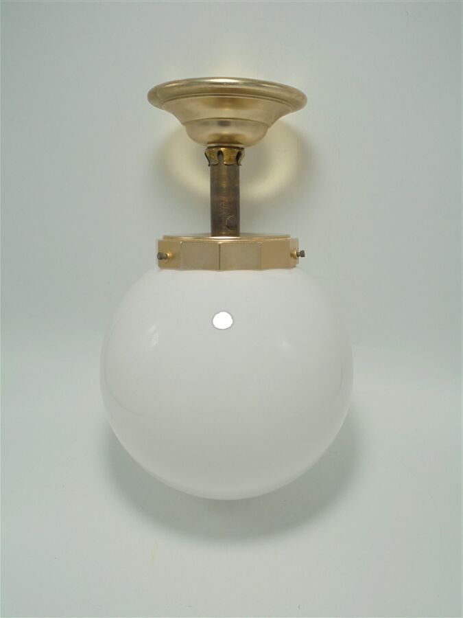 Opaline globe ceiling lamp