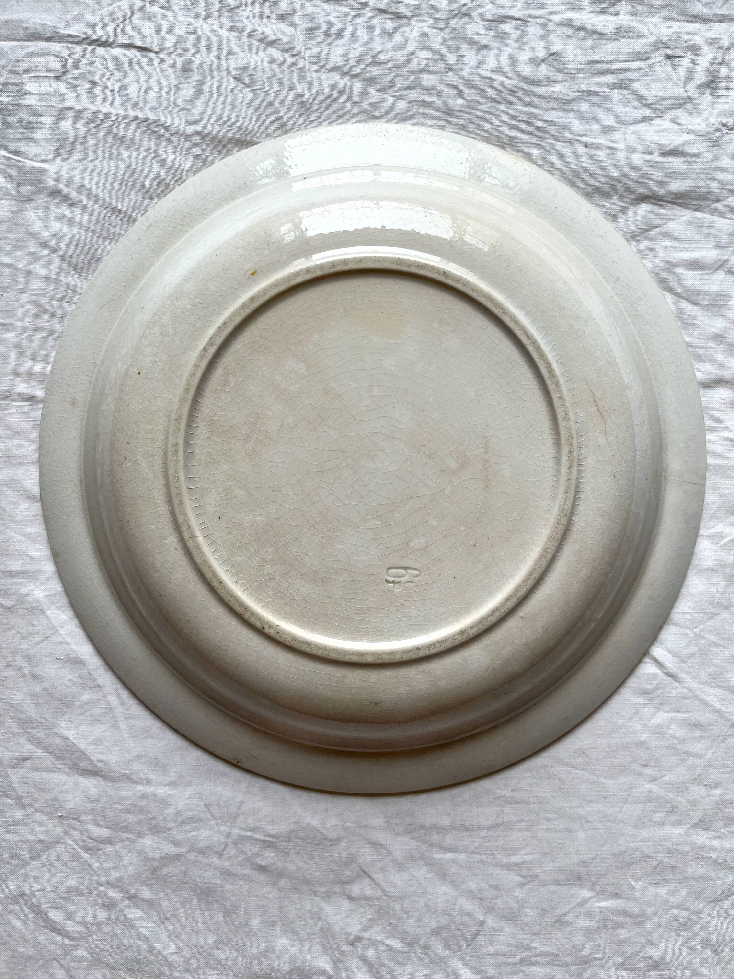 Hollow ironstone dish with blue Japanese decor