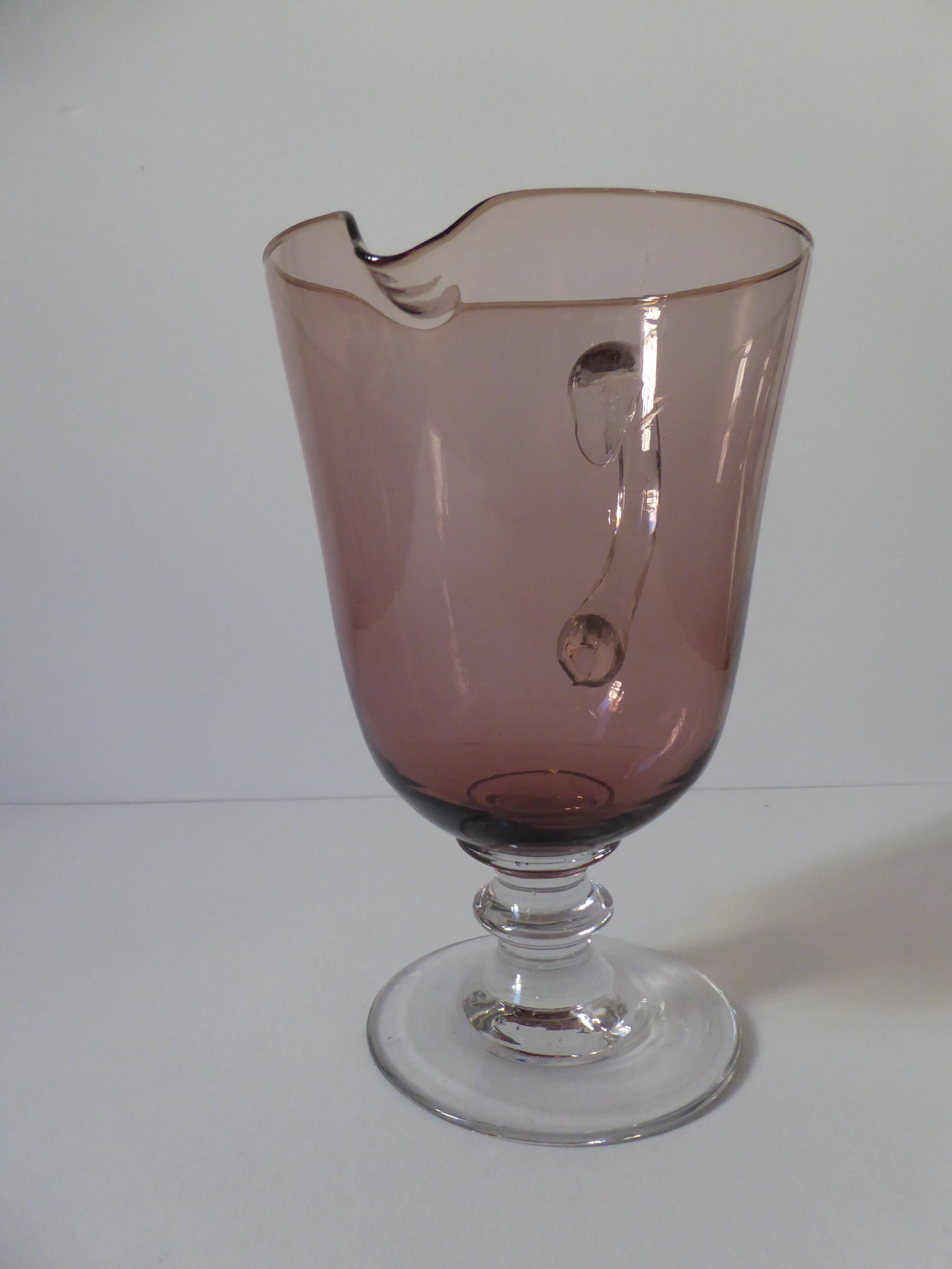 Plum smoked glass ewer