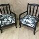 Paire de fauteuils tissu jungle