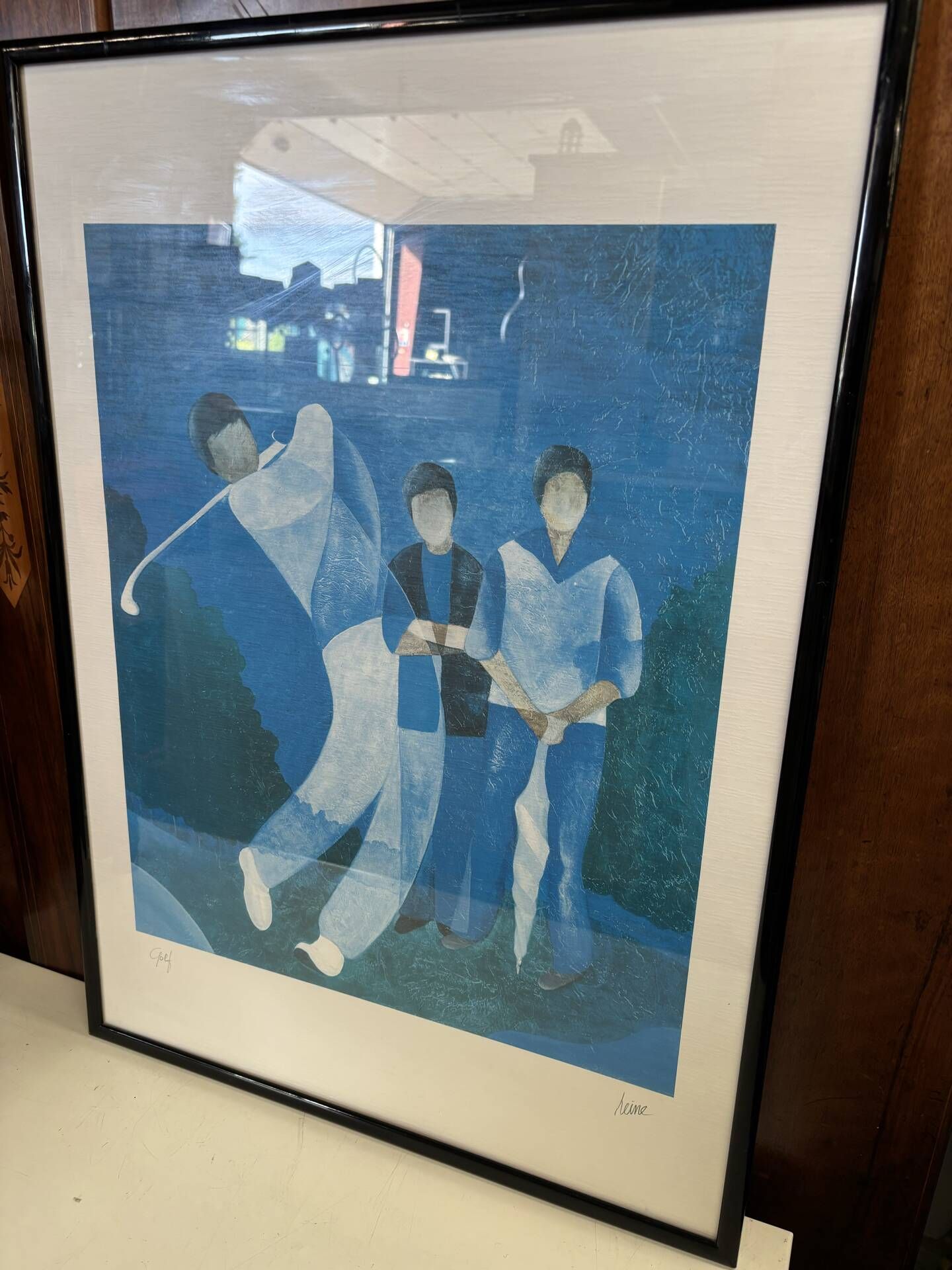 Lithograph "golf" by Heine