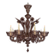 Venetian chandelier in Murano glass in amethyst colour, 8 light arms, 20th century