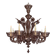 Venetian chandelier in Murano glass in amethyst colour, 8 light arms, 20th century