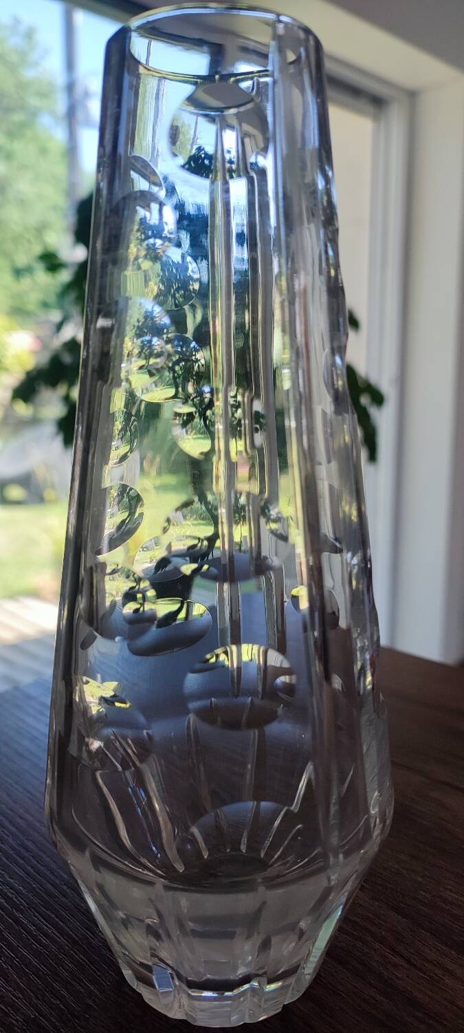 Vintage cut glass vase from the 60s