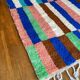 Berber carpet boujad colorful blue majorelle green brown peach