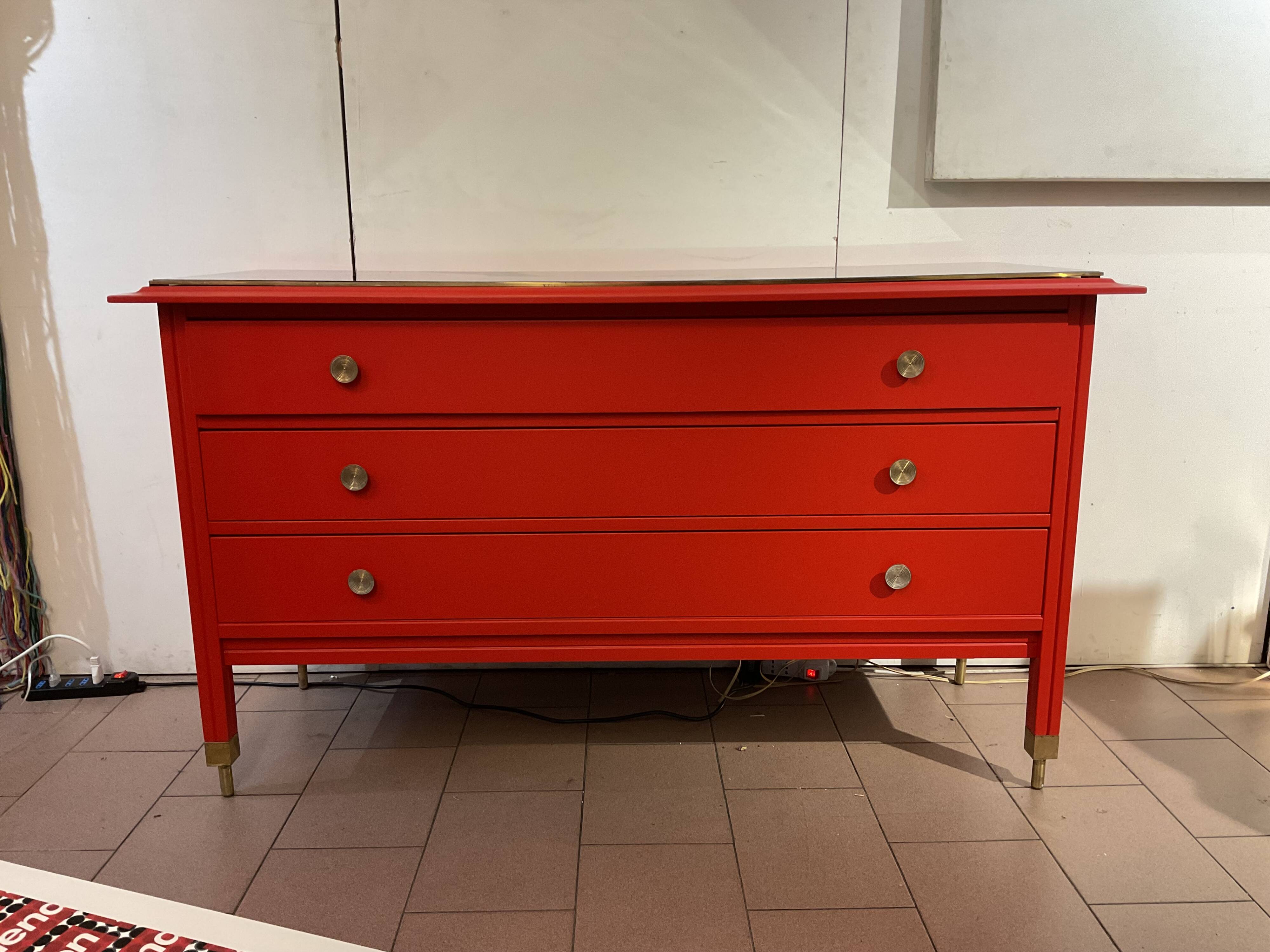 Red chest of drawers