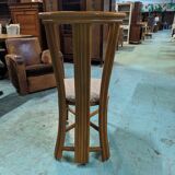 1980s dining room in rattan and oak veneer