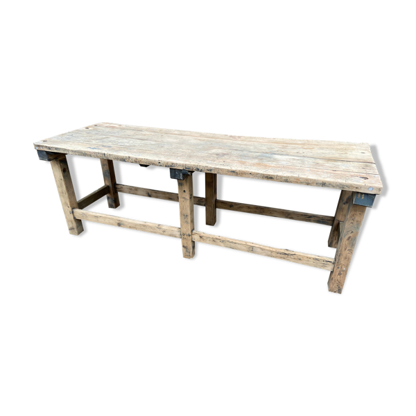 Table établi d’atelier vintage 245cm