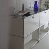 Lot of 3 designer furniture: usm haller white: 1 column with 2 modules.