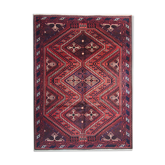 Tapis en laine orientale fait à la main, bleu rouge - 225x310cm