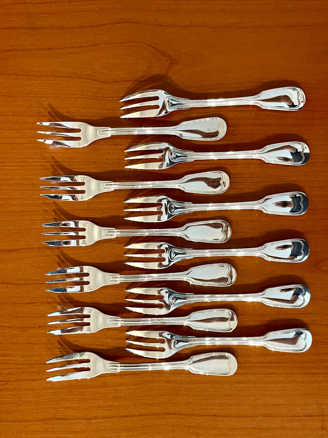 Christofle Chinon 12 cake forks and 1 pie server new condition