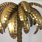 Lampadaire des années 70 forme palmier métal doré