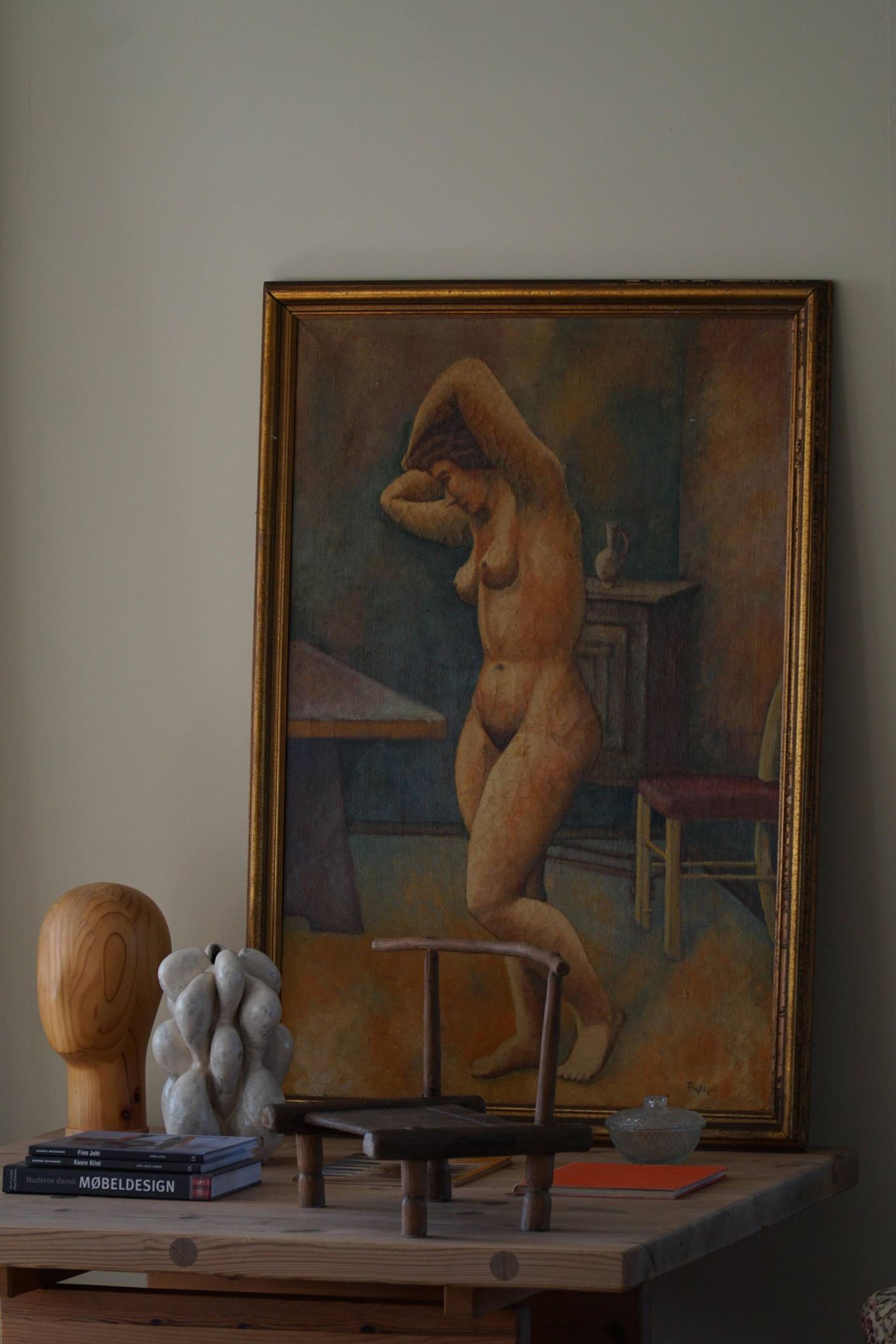 Large oil painting on canvas, unknown Danish artist, late 1800s.