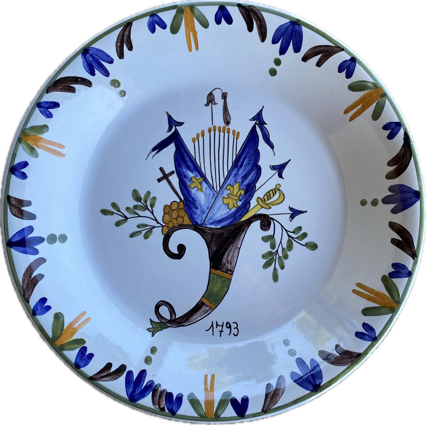 Decorative earthenware plate 1793
